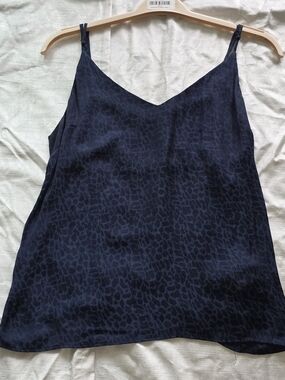 Dex Navy Animal-Print Satin Camisole